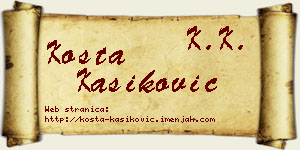 Kosta Kašiković vizit kartica